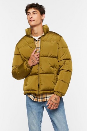 Casacas Forever 21 Acolchado Puffer Hombre Verde Oliva | jok9msjdvjq