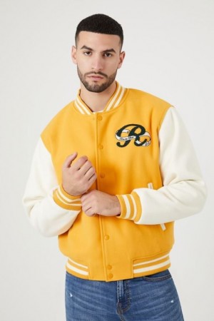 Casacas Forever 21 Embroidered Amp Chenille Patch Letterman Hombre Doradas Multicolor | lFsnbcgR12Z