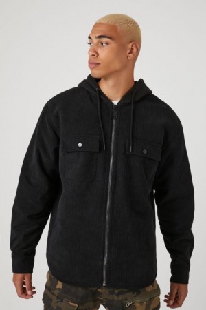 Casacas Forever 21 Faux Fur Lined Zip Up Hombre Negras Negras | SYbqf9nwmAS