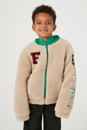 Casacas Forever 21 Faux Fur Patch Girls Boys Niños Gris Marrones Multicolor | eILDnAoJJzv