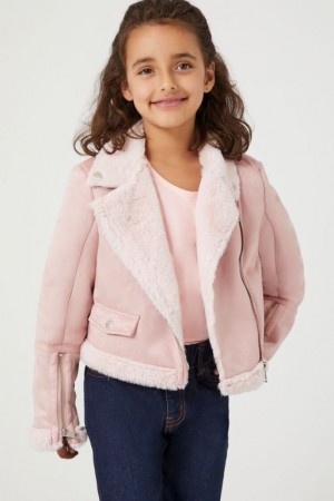 Casacas Forever 21 Girls Faux Suede Moto Niños Moradas | e4k6N1FSOa2