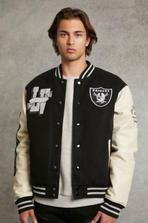 Casacas Forever 21 Las Vegas Raiders Varsity Letterman Hombre Negras Multicolor | yvsFUIdrbne