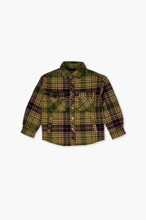 Casacas Forever 21 Plaid Shacket Girls Boys Niños Verde Multicolor | xxptxhodbtT