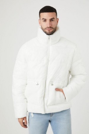 Casacas Forever 21 Zip Up Funnel Neck Puffer Hombre Blancas | olQ3dO3xgrH