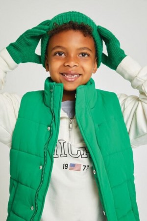 Chaleco Forever 21 Puffer Girls Boys Niños Verde | 6ZIy17px7bS