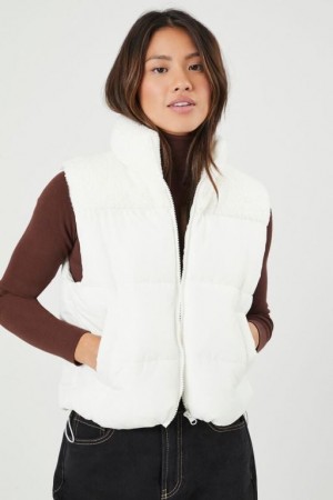 Chaleco Forever 21 Zip Up Acolchado Puffer Mujer Creme | OcJx8ZKh4fw