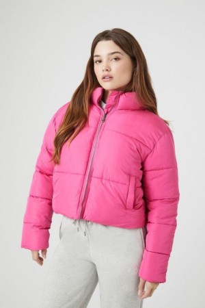 Chaqueta Acolchada Forever 21 Acolchado Puffer Mujer Rosas | ehbdDct0mi4