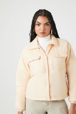 Chaqueta Acolchada Forever 21 Acolchado Puffer Mujer Marrones | YHcK2mcIG1H