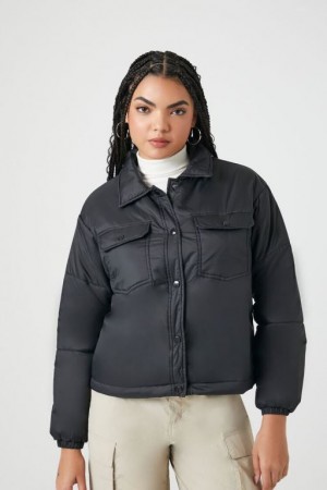 Chaqueta Acolchada Forever 21 Acolchado Puffer Mujer Negras | IUlGRCcF2N3