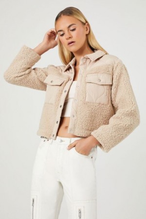 Chaqueta Acolchada Forever 21 Acolchado Faux Shearling Mujer Marrones | Br8NyIN1gZb