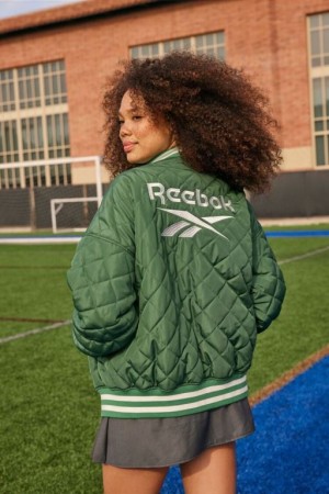 Chaqueta Acolchada Forever 21 Acolchado Reebok Varsity Mujer Verde Multicolor | 28FatoqOKqv