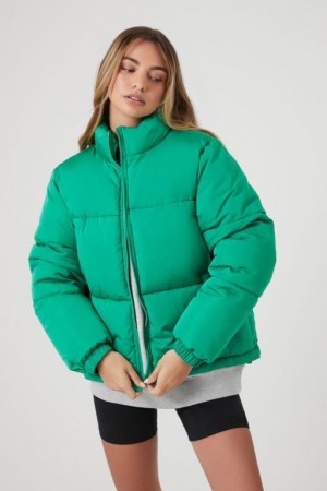 Chaqueta Acolchada Forever 21 Acolchado Puffer Mujer Verde | nMCEyHRYydG