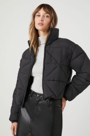 Chaqueta Acolchada Forever 21 Toggle Acolchado Puffer Mujer Negras | dHUc51bZGjY