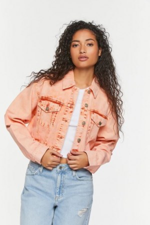 Chaquetas De Mezclilla Forever 21 Cropped Denim Trucker Mujer Clay | nfOyEpdZyZ3