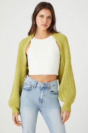 Cárdigan Forever 21 Batwing Open Front Mujer Verde | r5OEF63iaKS