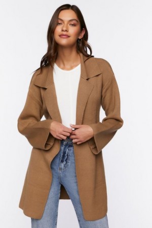 Cárdigan Forever 21 Belted Duster Mujer Marrones | dqdN9RxStnM