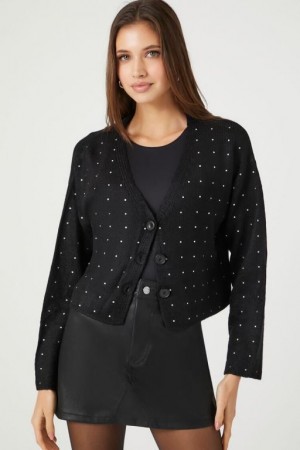 Cárdigan Forever 21 Polka Dot Mujer Negras | gok0S5KfxFh