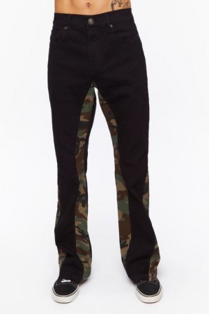 Jeans Forever 21 Camo Flare Hombre Negras Multicolor | fZH4Hy65NS1