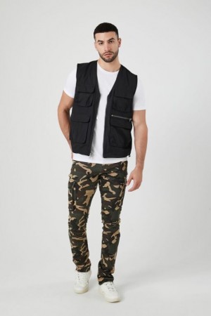 Jeans Forever 21 Camo Print Cargo Flaco Hombre Verde Oliva Multicolor | 7cMaiDHIJyk