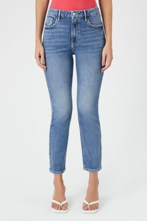 Jeans Forever 21 Curvy High Rise Directo Mujer Azules | VnhVg5iRk93