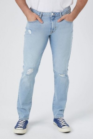 Jeans Forever 21 Distressed Flaco Hombre Azules Claro | ySWSfFkSlDj