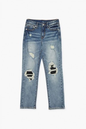 Jeans Forever 21 Distressed Slim Fit Girls Boys Niños Azules | Q6NHuMfFU2D