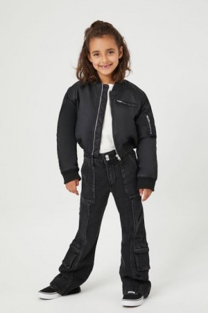 Jeans Forever 21 Girls Flare Leg Cargo Niños Negras | KxIUJ7JNe26