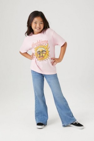 Jeans Forever 21 Girls Flare Leg Niños Azules Claro | lu1lyBkJ9S3