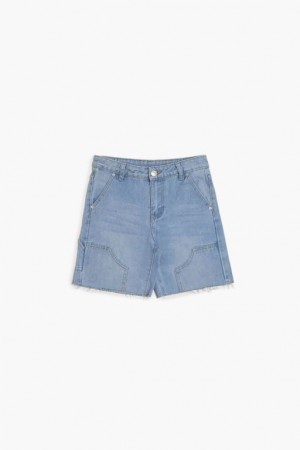 Jeans Forever 21 Girls Frayed Denim Niños Azules Claro | DsjYPtrs9mB