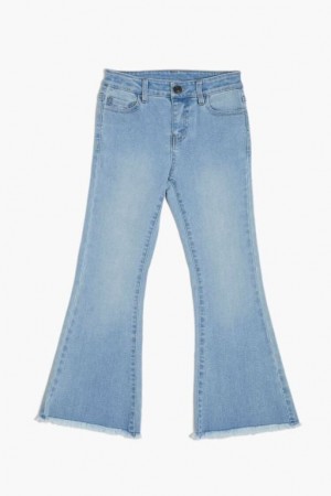 Jeans Forever 21 Girls Frayed Flare Leg Niños Azules Claro | hII5lIXQf7N