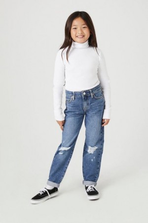 Jeans Forever 21 Girls Recycled Cotton Niños Azules Oscuro | adW6A8YaQ1R