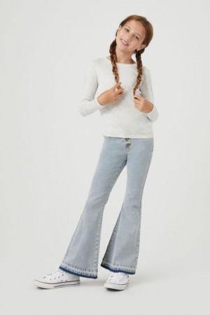 Jeans Forever 21 Girls Release Hem Flare Niños Azules Claro | 2OTsIQaAgCg