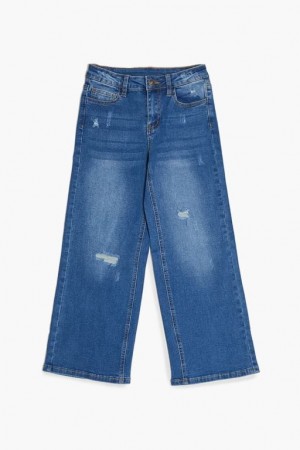 Jeans Forever 21 Girls Wide Leg Niños Azules Oscuro | uRayFvz9WV0