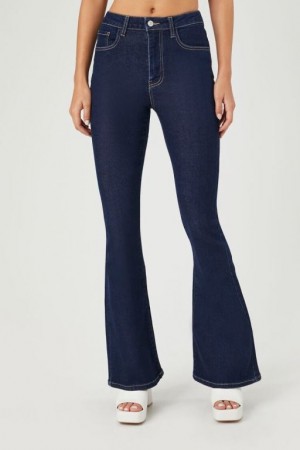 Jeans Forever 21 High Rise Flare Mujer Azules Oscuro | S2lVrOcb7AC