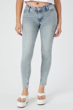 Jeans Forever 21 Low Rise Flaco Mujer Azules Claro | jGegvTAgvmf