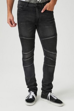 Jeans Forever 21 Moto Flaco Hombre Negras | 3aiAQjKxkEl