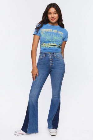 Jeans Forever 21 Reworked Flare Mujer Azules | WAPfUtvIUWV