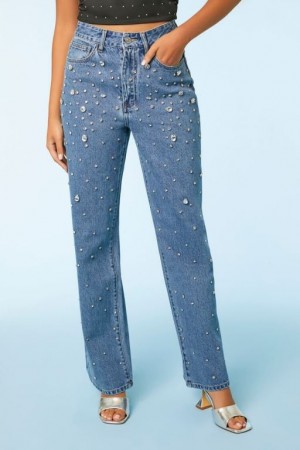 Jeans Forever 21 Rhinestone S Fit Mujer Azules | zUZ9ddnXftU