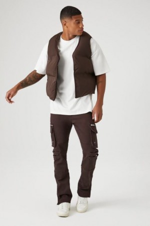 Jeans Forever 21 Slim Fit Mid Rise Cargo Hombre Cocoa | yFdGrgexmYD