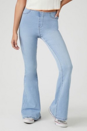 Jeans Forever 21 Stretch Denim Flare Mujer Azules Claro | cShqtf8VsGA