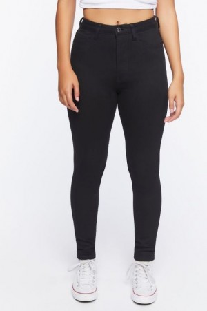 Jeans Forever 21 Stretch High Rise Flaco Mujer Negras | JqruZuw01Hh