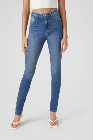 Jeans Forever 21 Tall Stretch Denim Flaco Mujer Azules | PqFSyvnblyo