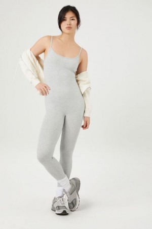 Jumpsuits Forever 21 Fitted Cami Jumpsuit Mujer Gris | T8TwcujI6Ug