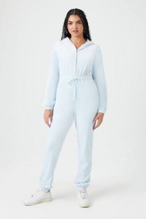 Jumpsuits Forever 21 Hooded Long Sleeve Jumpsuit Mujer Azules | yjdx3MMnpVv