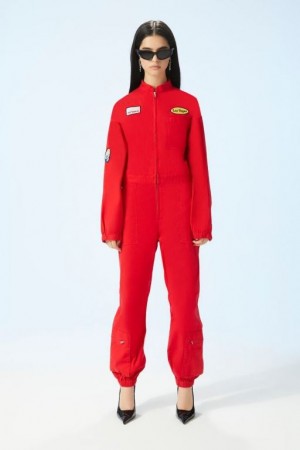 Jumpsuits Forever 21 Moto Sport Patch Coveralls Mujer Rojas Multicolor | OkQwBTEgxso