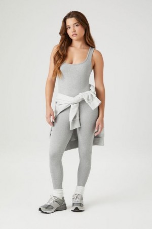 Jumpsuits Forever 21 Seamless Fitted Jumpsuit Mujer Gris | Wa6UhBS56RG