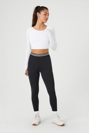 Leggins Forever 21 Active A Rayas Trim Mujer Negras | IDvBgH7UAyF