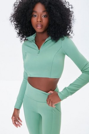 Leggins Forever 21 Active High Rise Mujer Seafoam | XnUSBJP1UHA