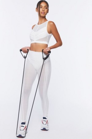 Leggins Forever 21 Active Mesh Mujer Blancas | Hg1QSk6eBaQ