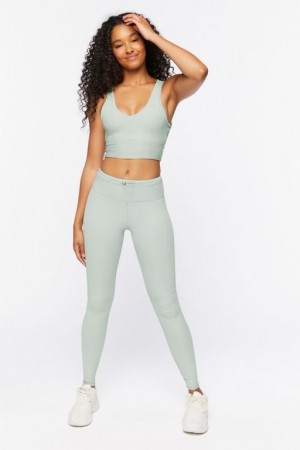 Leggins Forever 21 Active Toggle Drawstring Mujer Gris | yft4LbssbJN